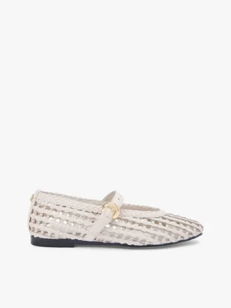 Ballerines Mary Jane en mélange de cuir tressé