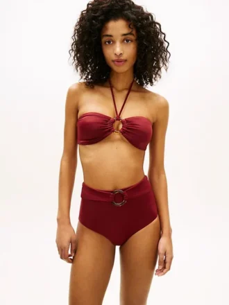 Bas de bikini taille haute à anneau