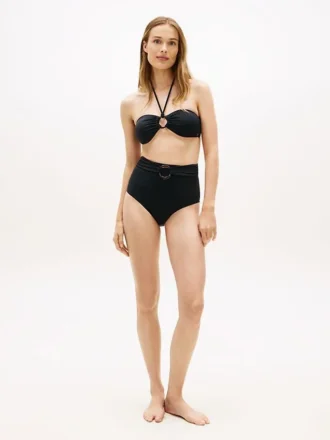 Bas de bikini taille haute à anneau