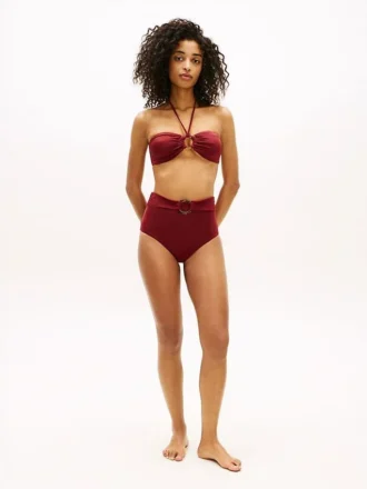 Bas de bikini taille haute à anneau