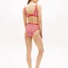 Bas de bikini taille haute à rayures Bas de bikini taille haute à rayures