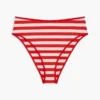 Bas de bikini taille haute à rayures Bas de bikini taille haute à rayures