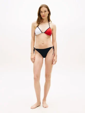 Bas de bikini triangle à blocs de couleur