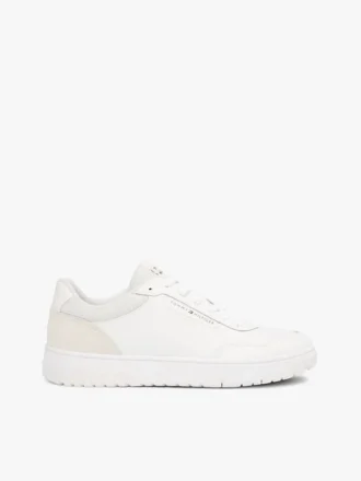 Baskets basses en cuir et daim
