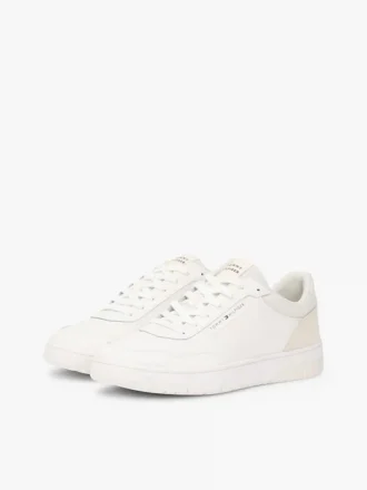 Baskets basses en cuir et daim