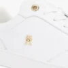 Baskets de tennis en cuir avec accents métalliques