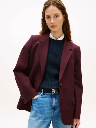 Blazer ample en mélange de laine