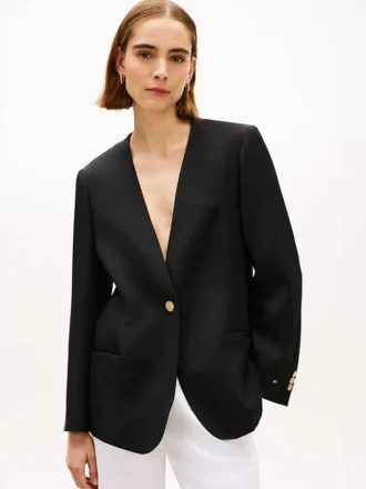 Blazer ample en mélange de lin