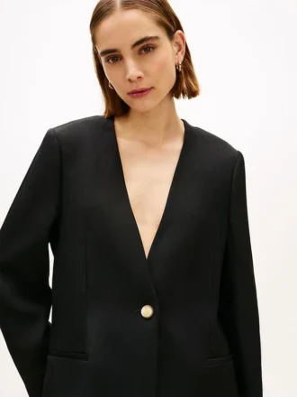 Blazer ample en mélange de lin