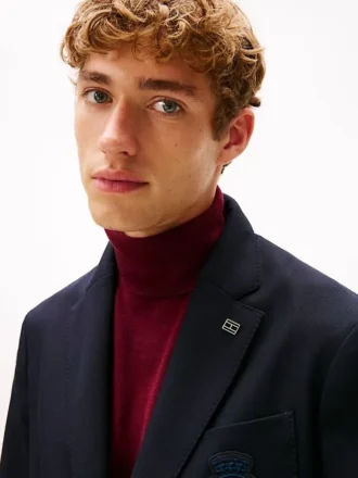 Blazer club en laine avec logo écusson