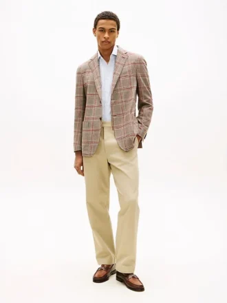 Blazer en laine mélangée à motif Glen Plaid
