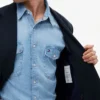 Blazer en mélange coton-laine texturé Blazer en mélange coton-laine texturé