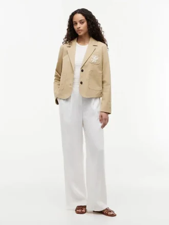 Blazer en sergé stretch avec monogramme