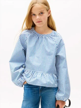 Blouse en popeline à rayures pour enfant