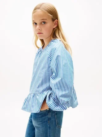 Blouse en popeline à rayures pour enfant