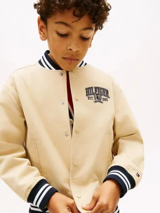 Bomber universitaire en twill brossé pour enfant