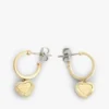 Boucles d’oreilles créoles avec breloque en forme de cœur Boucles d’oreilles créoles avec breloque en forme de cœur
