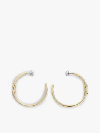Boucles d’oreilles créoles à rayures et nervures Boucles d’oreilles créoles à rayures et nervures