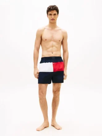 Boxer tissé à logo drapeau et blocs de couleur