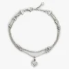 Bracelet double rangée avec breloque en forme de cœur Bracelet double rangée avec breloque en forme de cœur
