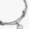Bracelet double rangée avec breloque en forme de cœur Bracelet double rangée avec breloque en forme de cœur