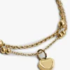 Bracelet double rangée avec breloque en forme de cœur Bracelet double rangée avec breloque en forme de cœur