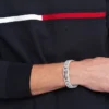 Bracelet en acier inoxydable à rayures drapeau Bracelet en acier inoxydable à rayures drapeau