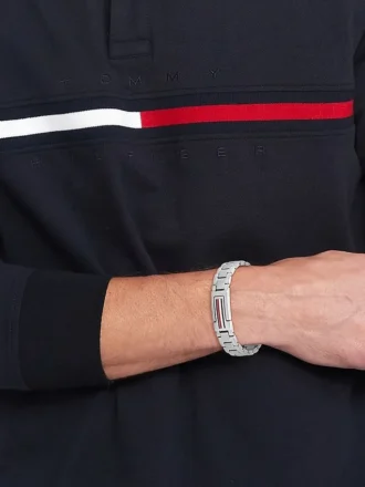Bracelet en acier inoxydable à rayures drapeau