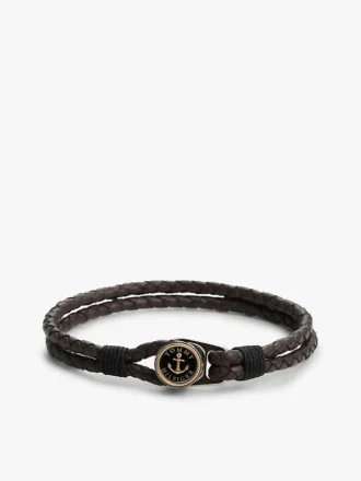 Bracelet en cuir tressé style marin