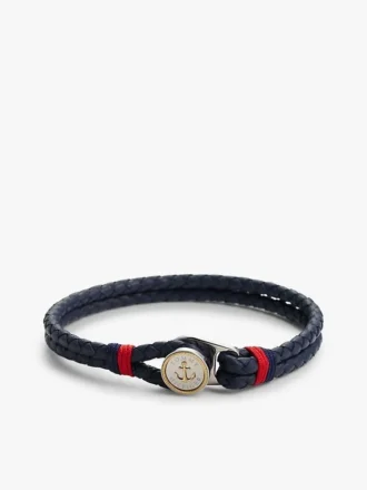 Bracelet en cuir tressé style marin