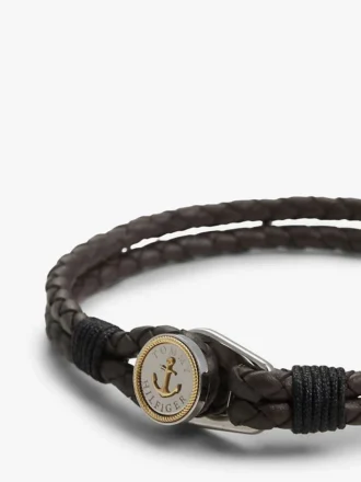 Bracelet en cuir tressé style marin