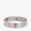 Bracelet à maillons plats rehaussé de rayures