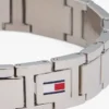 Bracelet à maillons plats rehaussé de rayures