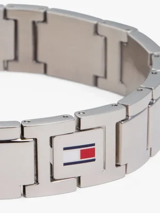 Bracelet à maillons plats rehaussé de rayures