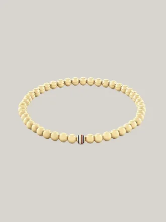 Bracelet à perles métalliques rayées