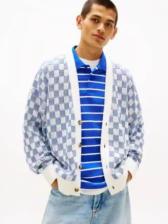 Cardigan à carreaux coupe décontractée Tommy Jeans