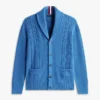 Cardigan à col châle en maille torsadée
