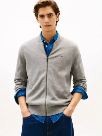 Cardigan de baseball en coton à fermeture éclair
