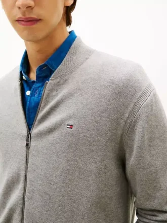 Cardigan de baseball en coton à fermeture éclair
