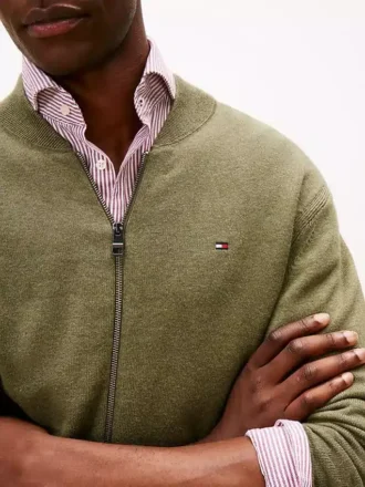 Cardigan de baseball en coton à fermeture éclair