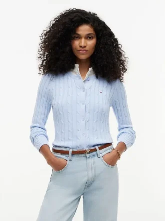 Cardigan en maille torsadée