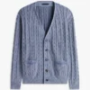 Cardigan en maille torsadée teint en pièce Cardigan en maille torsadée teint en pièce