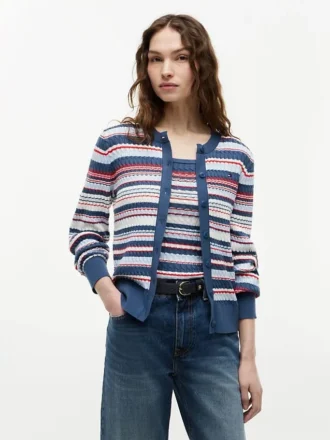 Cardigan léger à mailles torsadées