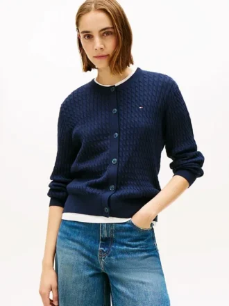 Cardigan léger à mailles torsadées