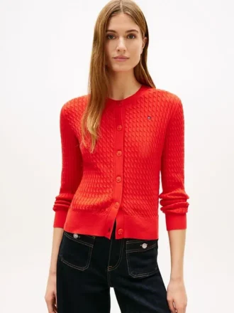 Cardigan léger à mailles torsadées