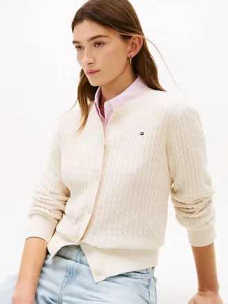 Cardigan léger à mailles torsadées