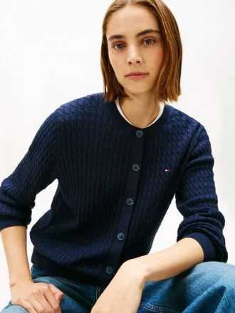 Cardigan léger à mailles torsadées