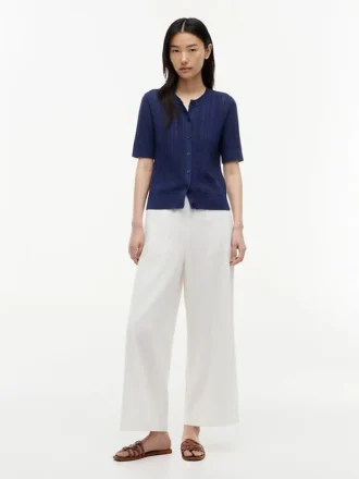 Cardigan à manches courtes en maille mélangée