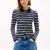 Cardigan polo ajusté en laine et soie