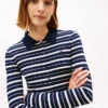 Cardigan polo ajusté en laine et soie